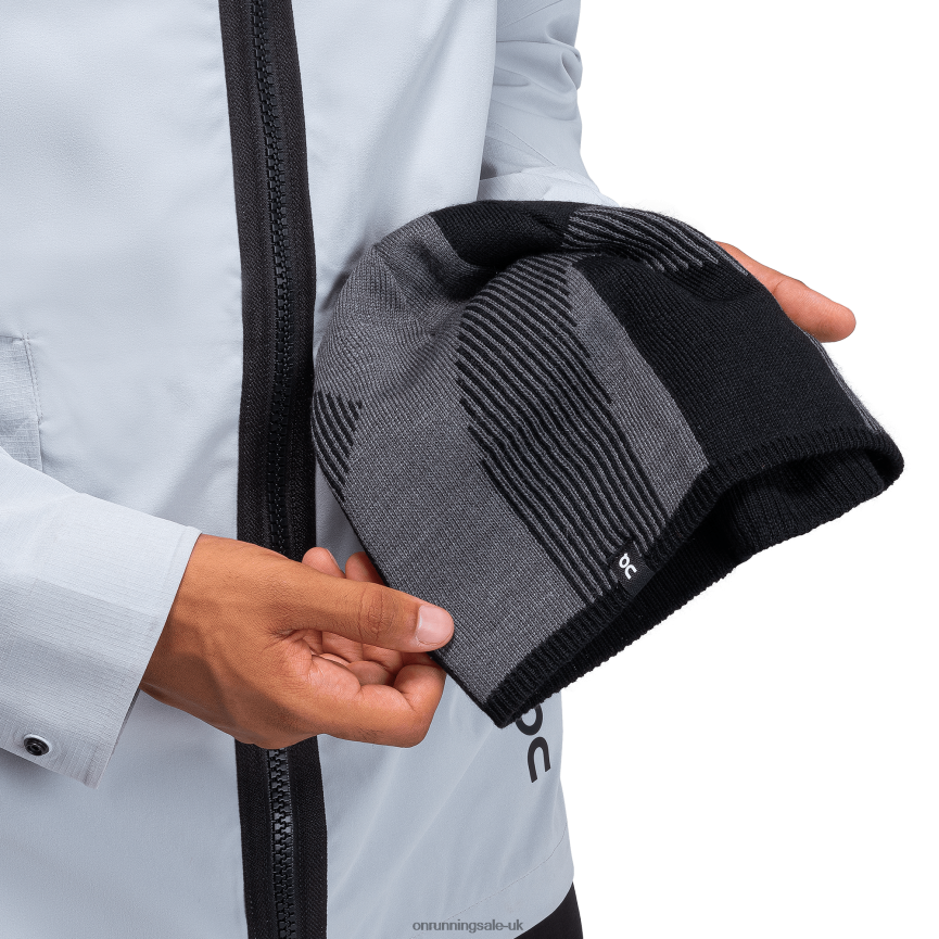 On RunningExplorer Merino Beanie 8N62N8113 Rock/Black