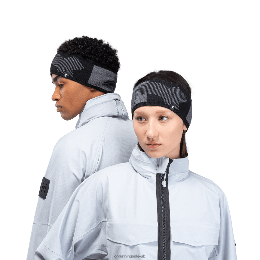 On RunningExplorer Merino Headband 8N62N897 Rock/Black