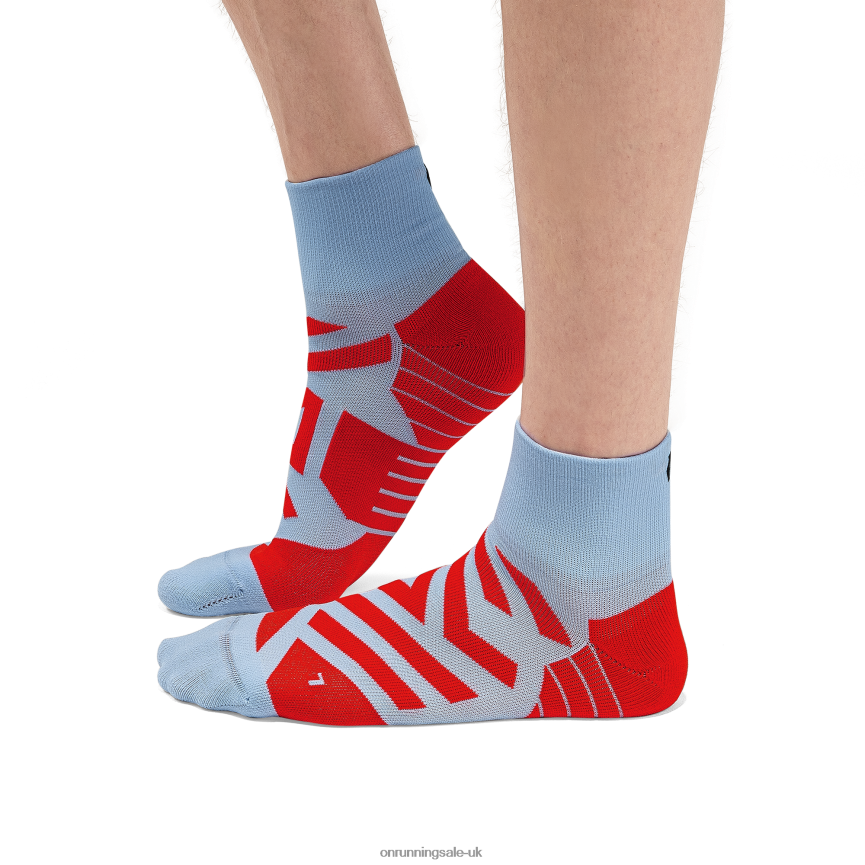 On RunningPerformance Mid Sock 8N62N8714 Heather/Red
