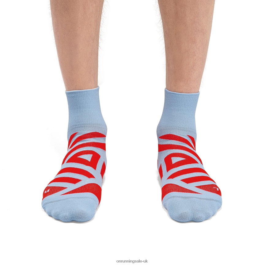 On RunningPerformance Mid Sock 8N62N8714 Heather/Red