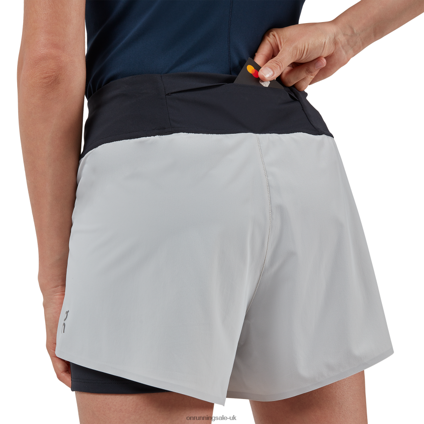 On Running Women Running Shorts 8N62N8336 Glacier/Black